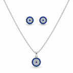 925 Sterling Silver Evil Eye Jewelry Set | Necklace & Earrings