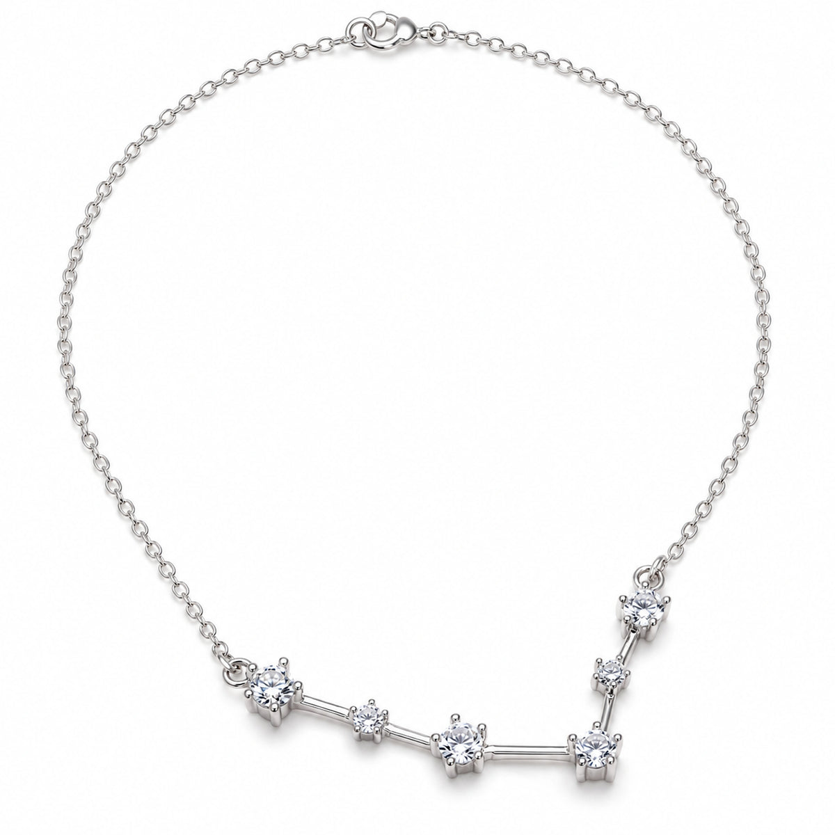 925 Sterling Silver 6 Stone Constellation Necklace