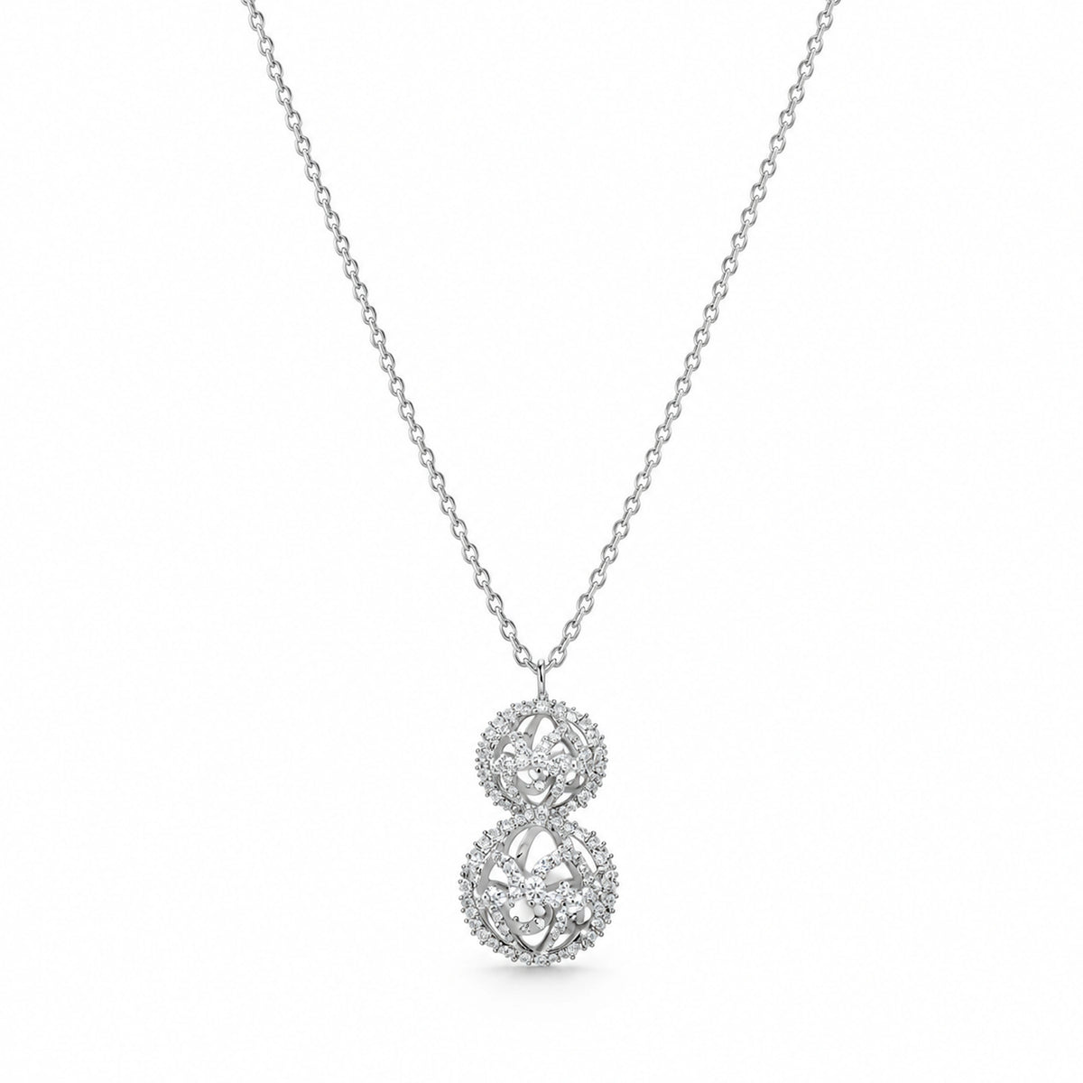 925 Sterling Silver Heart Cage Necklace