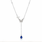925 sterling silver butterfly Y-shaped necklace