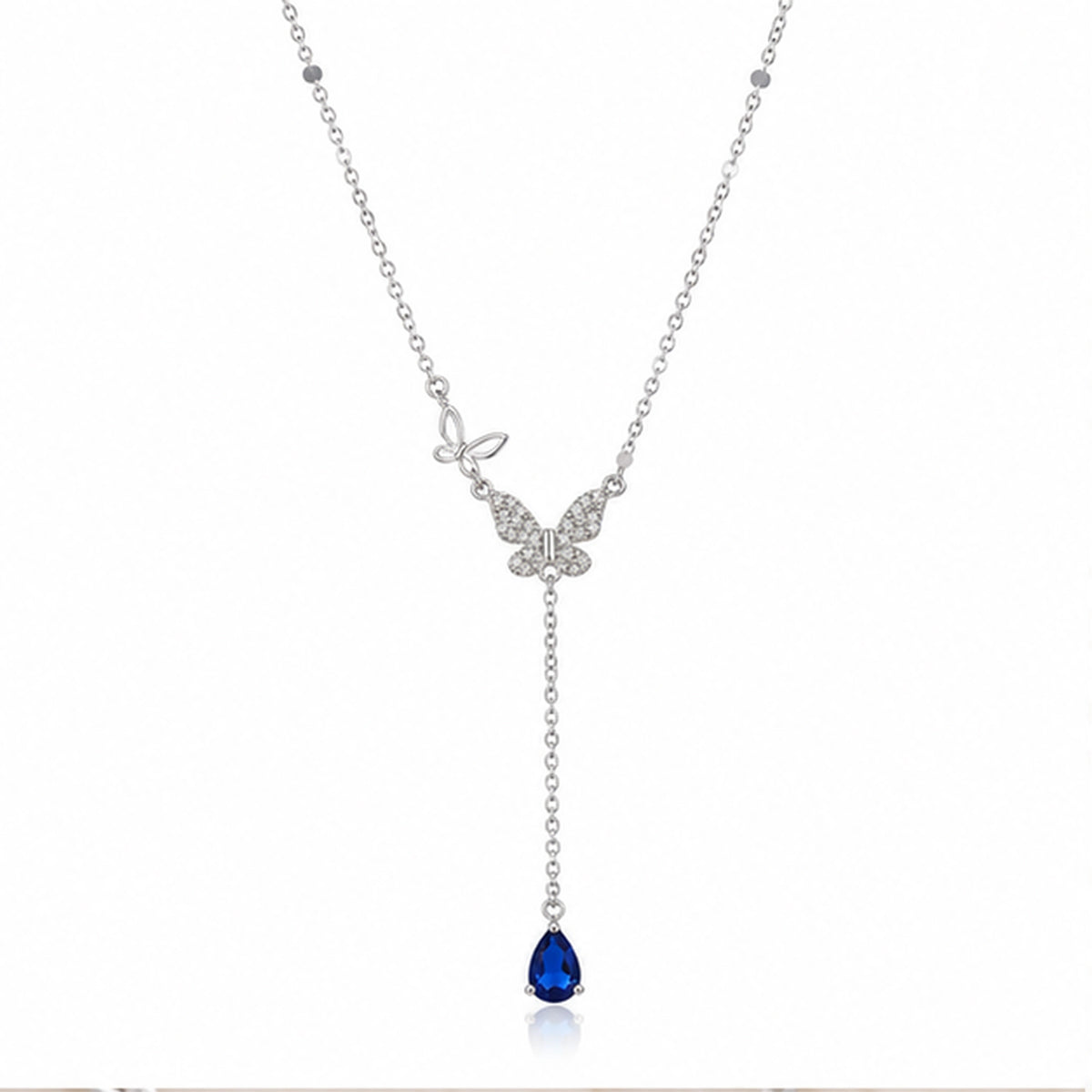 925 sterling silver butterfly Y-shaped necklace