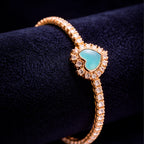 Aurelia Aqua Heart 925 Silver Tennis Bracelet