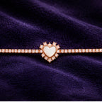 Celeste Halo Heart Rose Gold Tennis Bracelet | 925 Silver