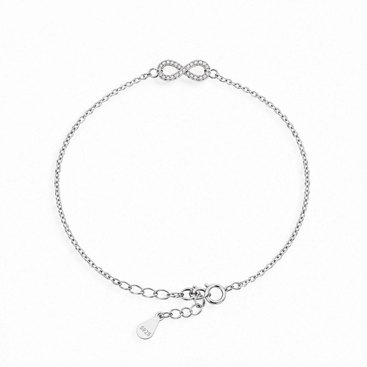 925 Silver Cubic Zirconia Infinity Bracelet
