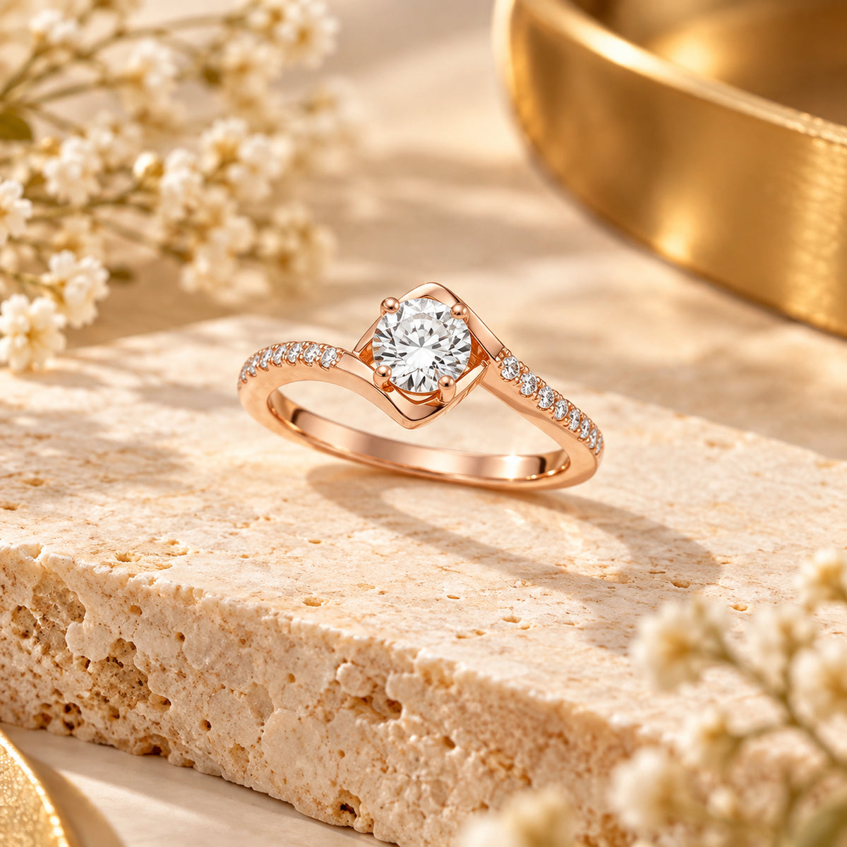 925 Rose Gold Solitaire ring