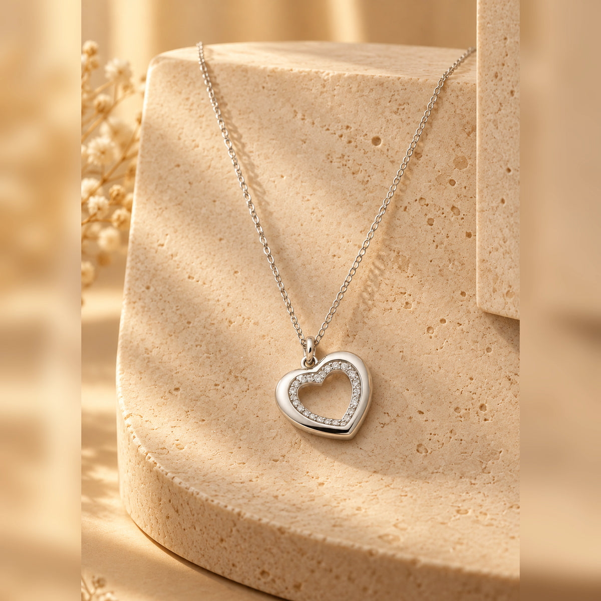 925 Sterling Silver Heartin Necklace