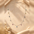 925 Sterling Silver Rainbow Dangle Necklace