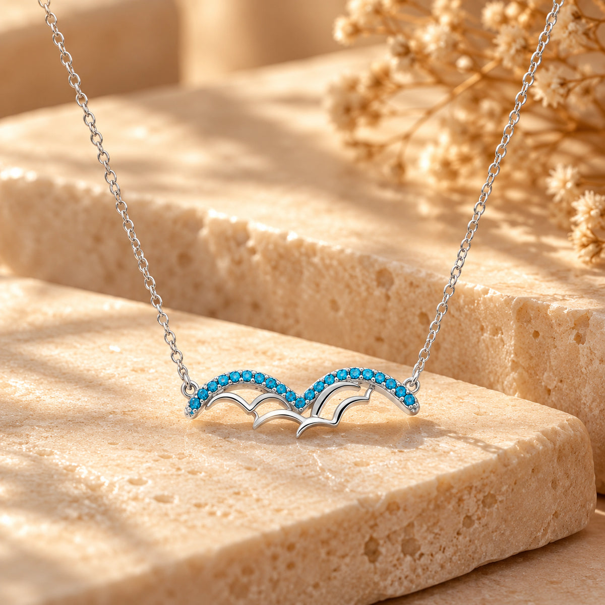 925 Sterling Silver Bat Wing Charm with Turquoise CZ