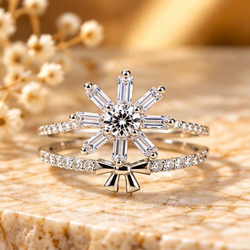 925 Sterling Silver Starburst Ring