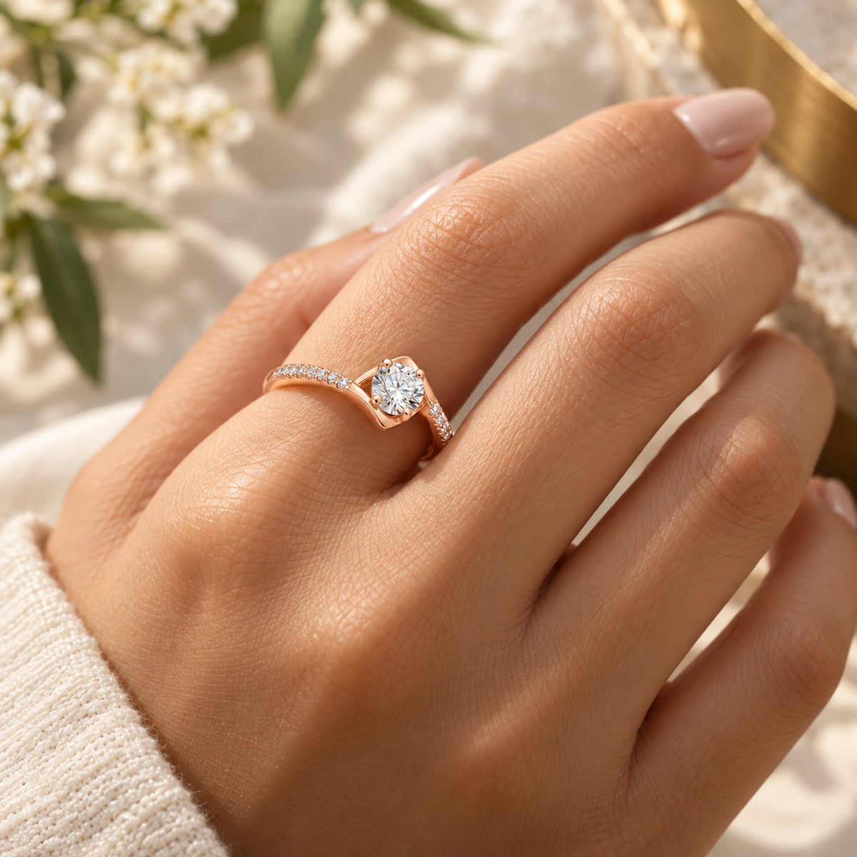 925 Rose Gold Solitaire ring