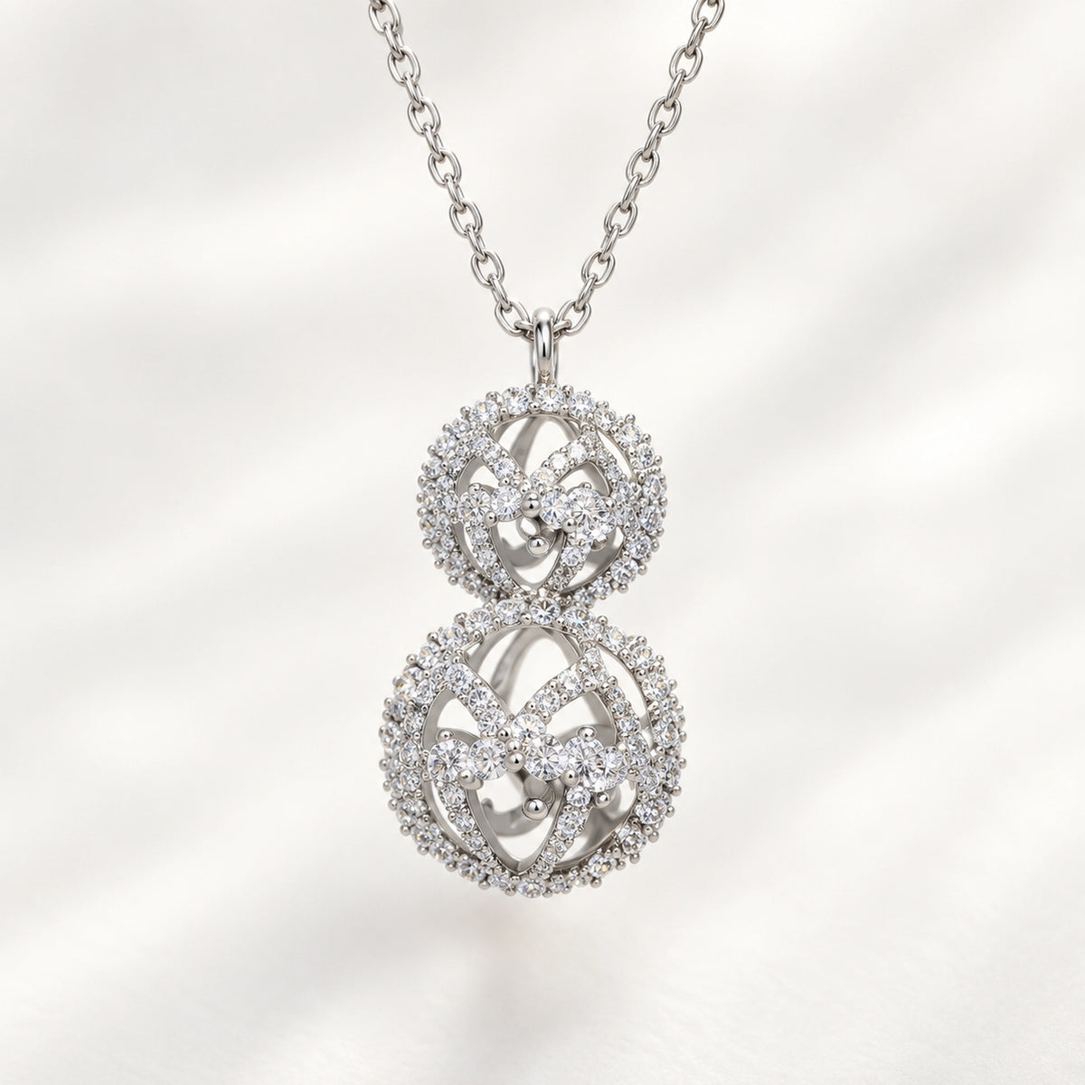 925 Sterling Silver Heart Cage Necklace