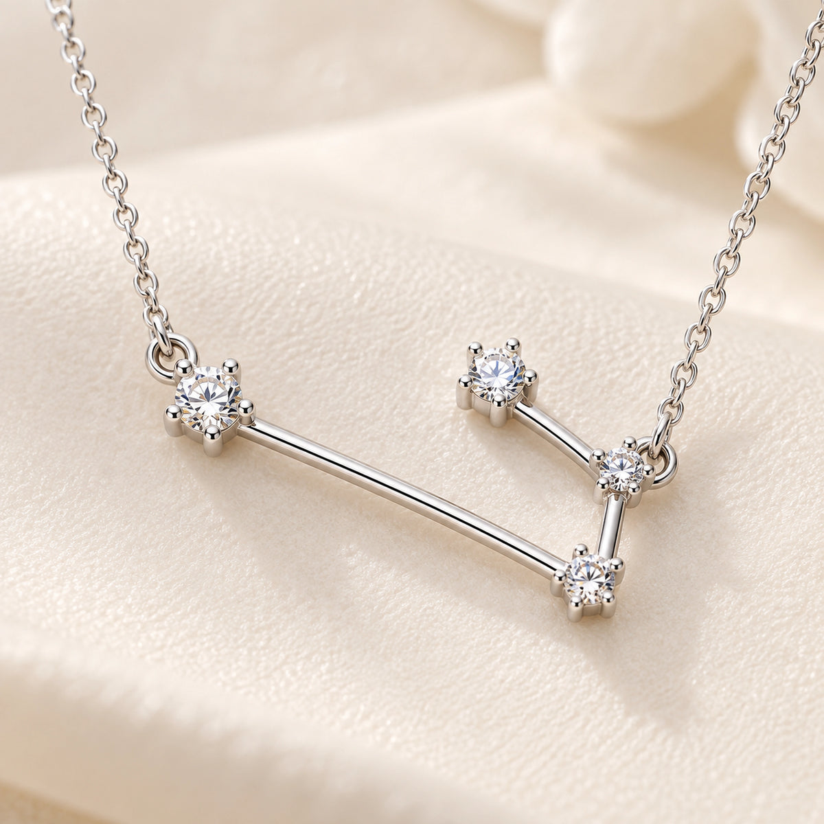 925 Sterling Silver 4 Stone constellation Necklace