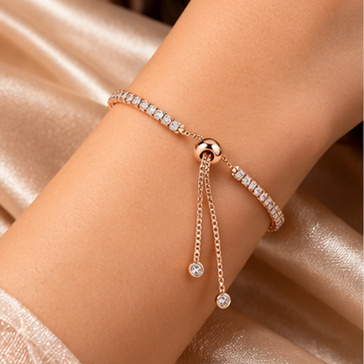 Eterna Rose Adjustable Tennis Bracelet | 925 Sterling Silver