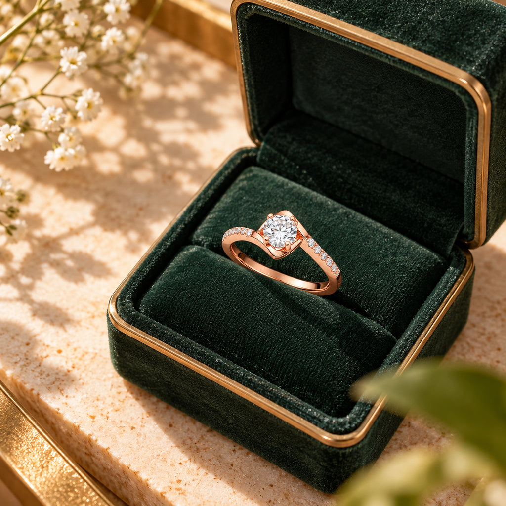 925 Rose Gold Solitaire ring