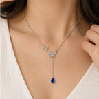 925 sterling silver butterfly Y-shaped necklace