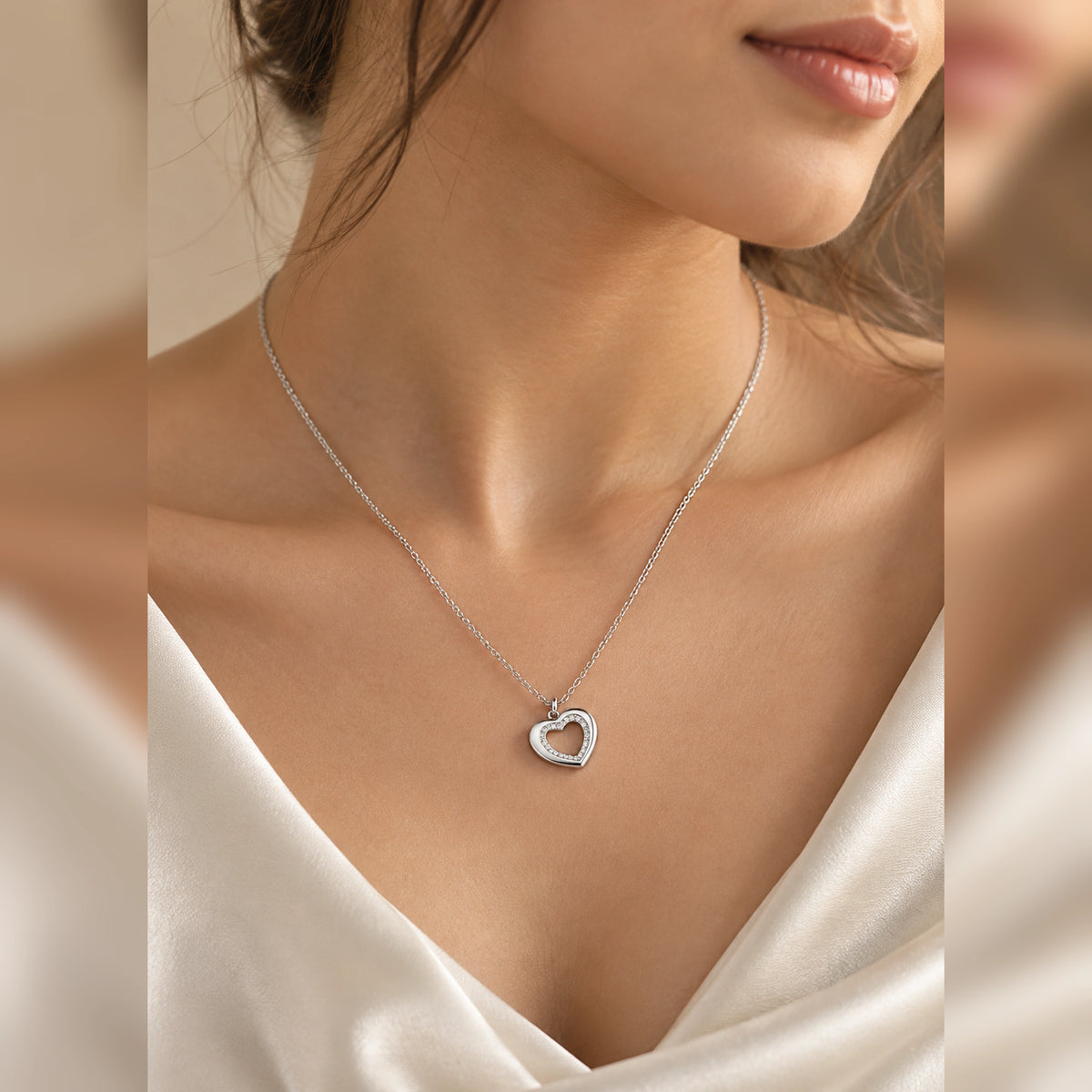 925 Sterling Silver Heartin Necklace