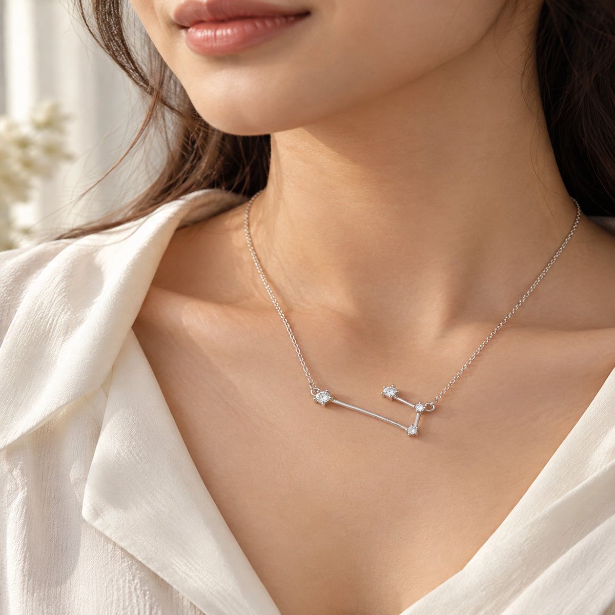 925 Sterling Silver 4 Stone constellation Necklace