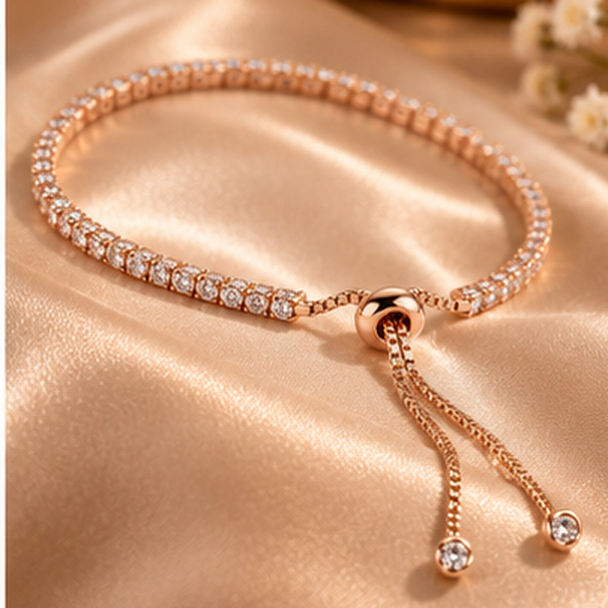 Eterna Rose Adjustable Tennis Bracelet | 925 Sterling Silver