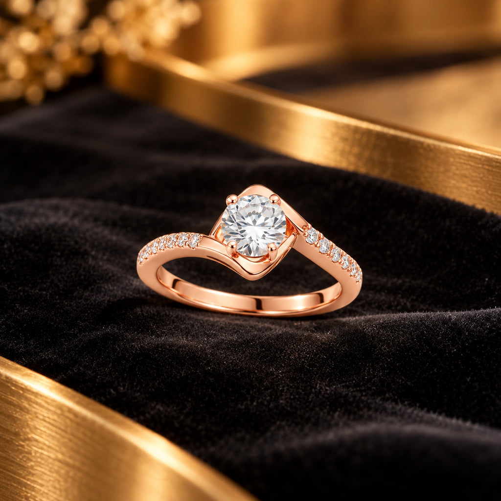 925 Rose Gold Solitaire ring