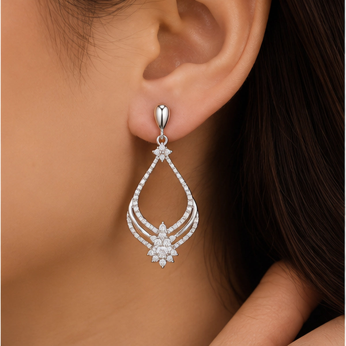 925 Sterling Silver Aurora Teardrop Earrings