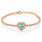Aurelia Aqua Heart 925 Silver Tennis Bracelet
