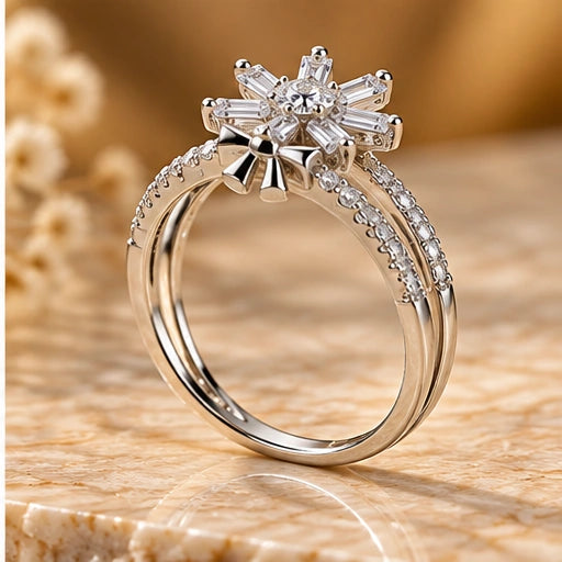 925 Sterling Silver Starburst Ring