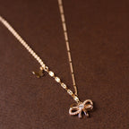 925 sterling silver bow tie and butterfly necklace