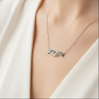 925 Sterling Silver Bat Wing Charm with Turquoise CZ