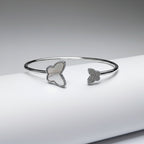 925 Sterling Silver Butterfly Open Kada for Women | Elegant Designer Silver Bracelet