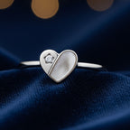 925 Mother-of-Pearl Heart & Star Ring