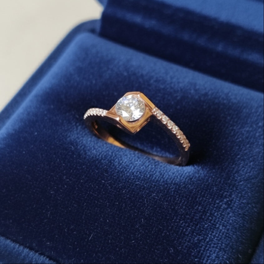 925 Rose Gold Solitaire ring
