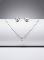 925 Sterling Silver Heart Jewelry Set | Necklace & Earring