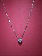 925 Sterling Silver Solitaire Heart Necklace