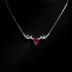 925 Sterling Silver Deer Horn Necklace