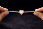 Celeste Halo Heart Rose Gold Tennis Bracelet | 925 Silver