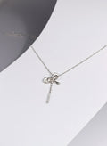 925 Sterling Silver Bow Drop Pendant Necklace | NBM SILVERS