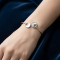 925 Silver Eclipse Dual Circle Kada for Women | Adjustable Sterling Silver Bracelet