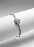 Aurelia Aqua Heart 925 Silver Tennis Bracelet