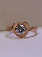 925 Rose Gold Solitaire Heart ring