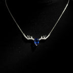 925 Sterling Silver Deer Horn Necklace