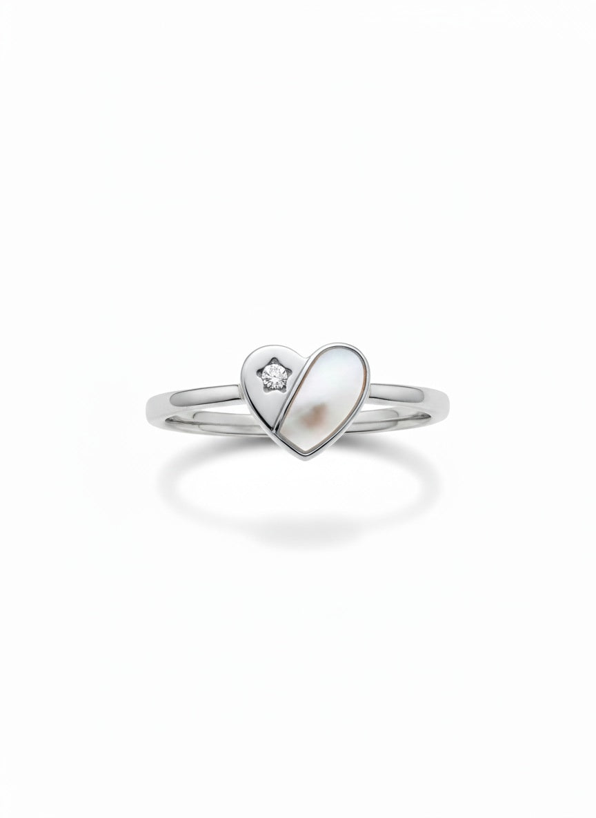 925 Mother-of-Pearl Heart & Star Ring