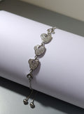 Celeste Triple Heart 925 Sterling Silver Bracelet