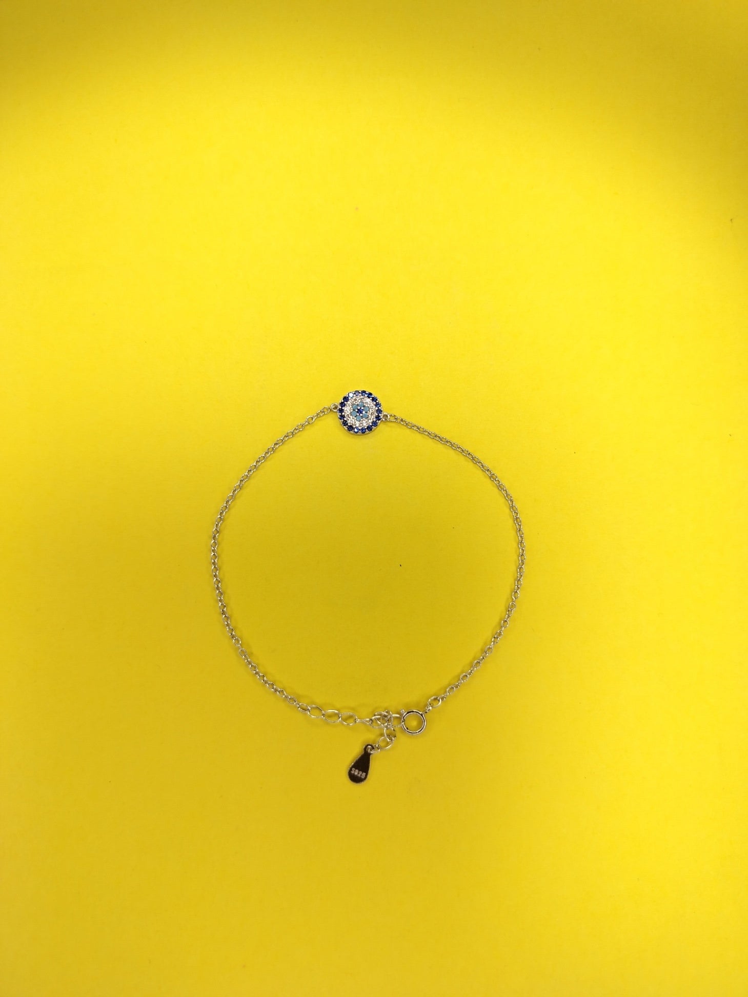 925 Sterling Silver Evil Eye Charm Bracelet