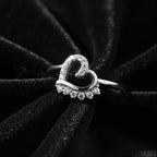 925 Sterling Silver Pave Heart Ring