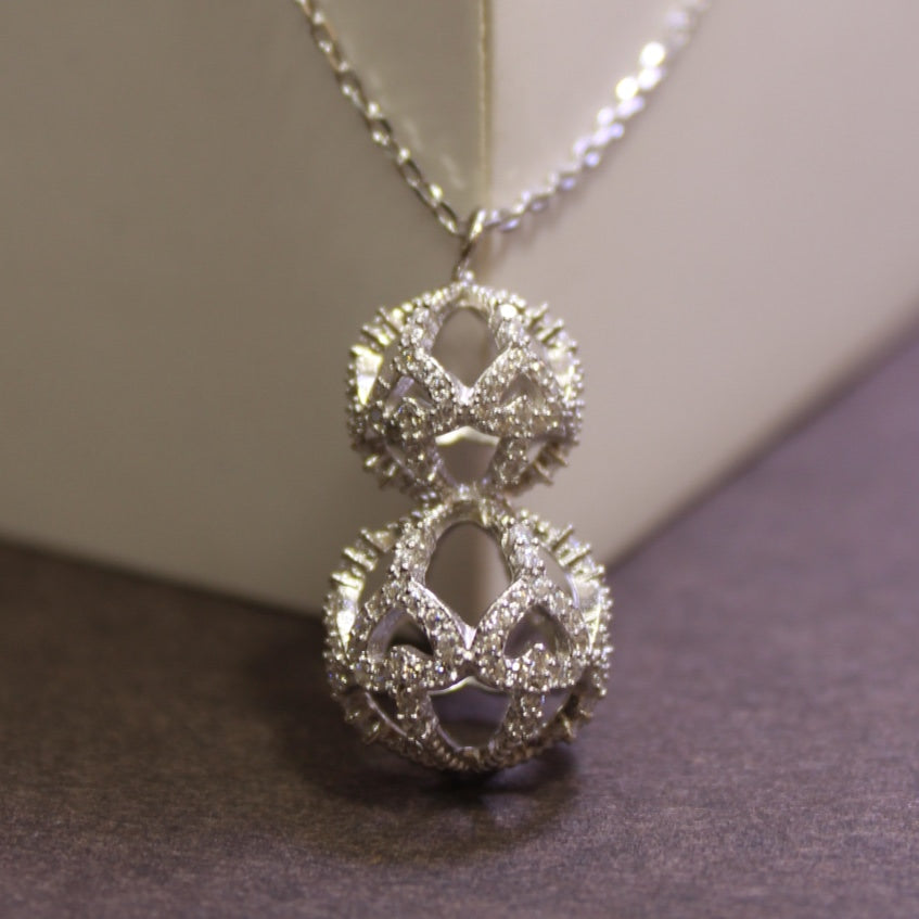 925 Sterling Silver Heart Cage Necklace