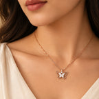 Rose Gold Butterfly Outline Pendant Necklace