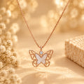 Rose Gold Butterfly Outline Pendant Necklace
