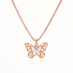 Rose Gold Butterfly Outline Pendant Necklace
