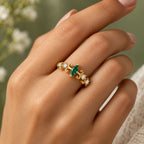 Gold Marquise Scroll Ring 925 Sterling Silver