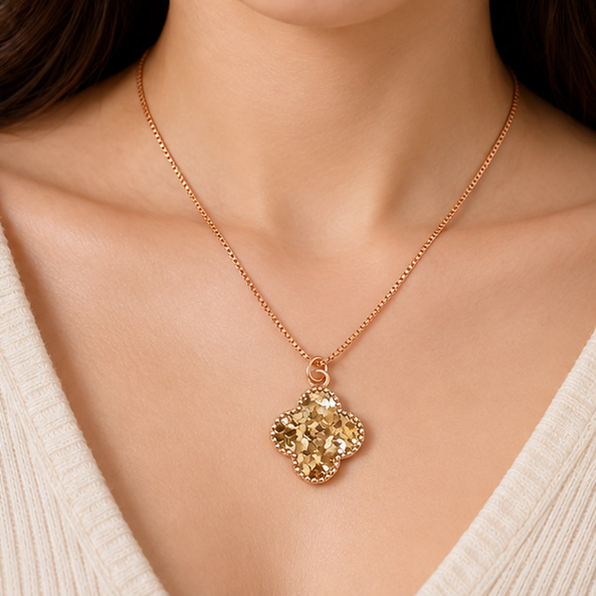 Rose Gold Bloom Medallion Pendant Necklace 925 Sterling Silver